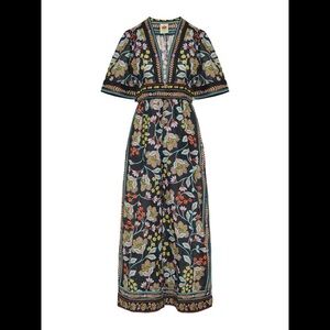 Farm Rio flowery button front wide leg jumpsuit